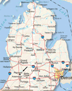 our service area - map of Michigan and Indiana